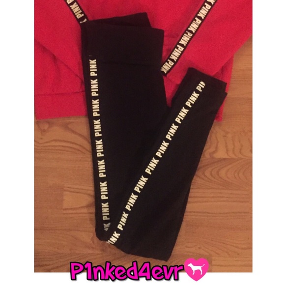 VS PINK Logo Stripe 1/2 Zip/Logo Stripe Leggings - Picture 5 of 6